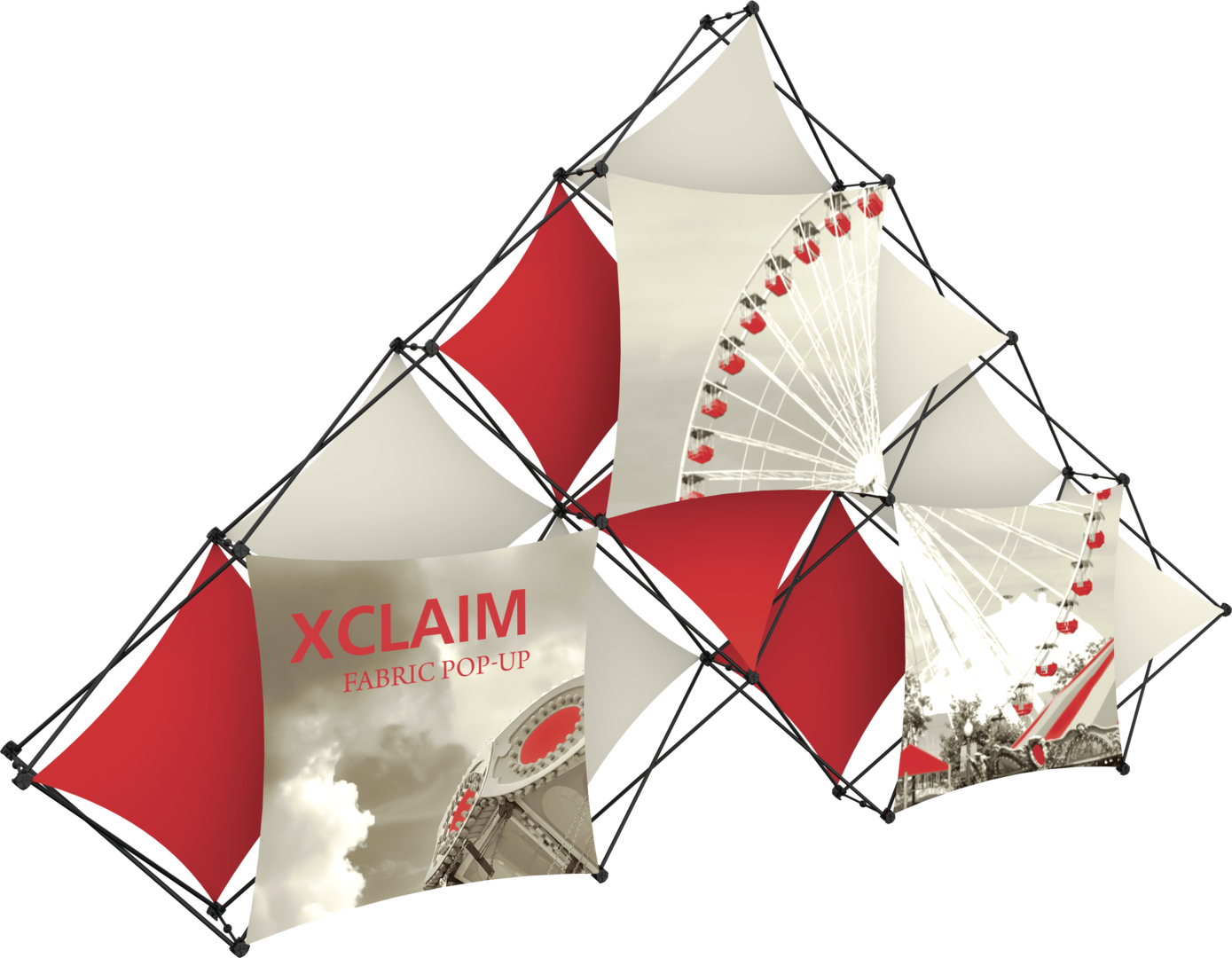 Xclaim 14ft 10 Quad Pyramid Fabric Popup Display Kit 02